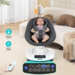 Ezebaby Columpio eléctrico para bebés con 5 movimientos únicos, 5 velocidades, canciones de cuna, habilitado para Blueto