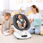 Ezebaby Columpio eléctrico para bebés con 5 movimientos únicos, 5 velocidades, canciones de cuna, habilitado para Blueto