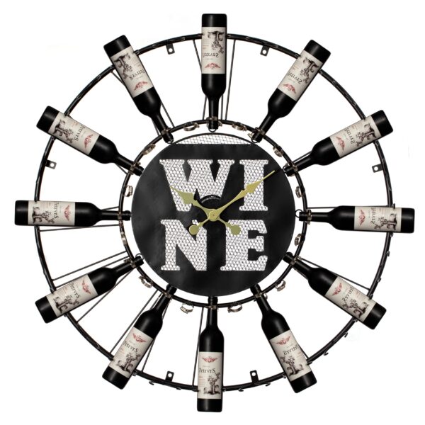 Estante de pared para vino Quickway Imports QI004687 Vintiquewise capacidad 24 botellas con cesta de corcho malla y luz