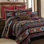 Juego de edredón Marseille TOPLUXE LM-Marseille-Queen jacquard étnico tribal ultrasuave tamaño Queen 9 piezas con fundas