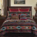 Juego de edredón Marseille TOPLUXE LM-Marseille-Queen jacquard étnico tribal ultrasuave tamaño Queen 9 piezas con fundas