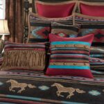 Juego de edredón Marseille TOPLUXE LM-Marseille-Queen jacquard étnico tribal ultrasuave tamaño Queen 9 piezas con fundas