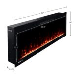Chimenea eléctrica de pared 42 pulgadas Northwest 80-BEF-42W con sonidos de fuego, llamas LED y control remoto