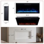 Chimenea eléctrica de pared 42 pulgadas Northwest 80-BEF-42W con sonidos de fuego, llamas LED y control remoto