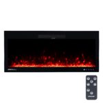 Chimenea eléctrica de pared 42 pulgadas Northwest 80-BEF-42W con sonidos de fuego, llamas LED y control remoto