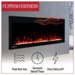 Chimenea eléctrica de pared 42 pulgadas Northwest 80-BEF-42W con sonidos de fuego, llamas LED y control remoto