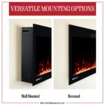 Chimenea eléctrica de pared 42 pulgadas Northwest 80-BEF-42W con sonidos de fuego, llamas LED y control remoto
