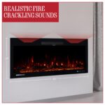 Chimenea eléctrica de pared 42 pulgadas Northwest 80-BEF-42W con sonidos de fuego, llamas LED y control remoto