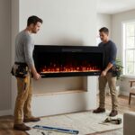 Chimenea eléctrica de pared 42 pulgadas Northwest 80-BEF-42W con sonidos de fuego, llamas LED y control remoto