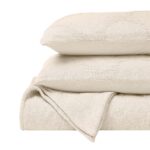 Colcha tejida de algodón Superior Home City Inc CVRLT TANTA-KG-IV peso medio para todas las estaciones tamaño King marfi