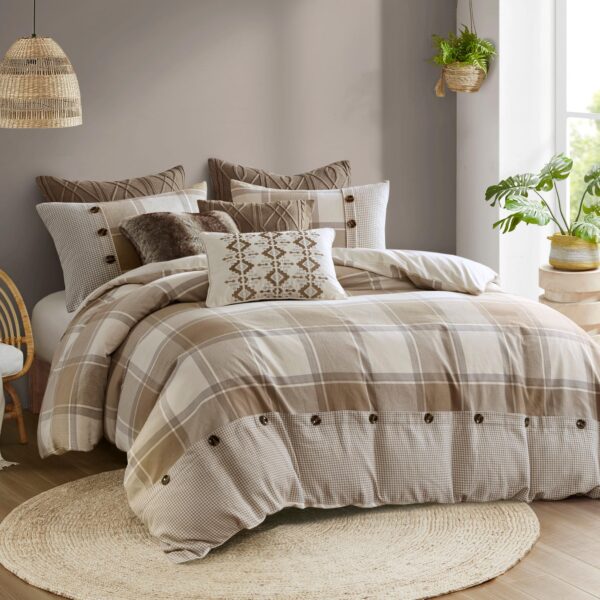 Edredón jacquard a cuadros cabaña Queen Madison Park E&E Co. Ltd DBA JLA Home MPS10-544 algodón con funda removible y al