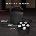 Fitness Reality 1 par de mancuernas ajustables de 10 a 45 libras, incrementos de 3 libras, pesas rusas de peso ajustable