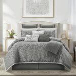 Juego de edredón King 14 piezas jacquard diseño paisley para todas las estaciones Stratford Park Nanshing America JOHB2B
