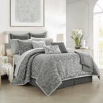 Juego de edredón King 14 piezas jacquard diseño paisley para todas las estaciones Stratford Park Nanshing America JOHB2B
