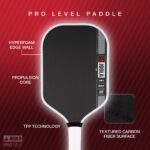 JOOLA Paletas de pickleball Pro IV – Superficie de fibra de carbono en bruto – Perseo, Hyperion, Scorpeus y Magnus – 0.5