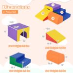 Costzon Juguetes de escalada para niños pequeños, 4 cojines de espuma para niños, escalada interior, gateo, juego y desa