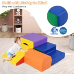 Costzon Juguetes de escalada para niños pequeños, 4 cojines de espuma para niños, escalada interior, gateo, juego y desa
