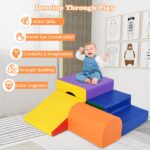 Costzon Juguetes de escalada para niños pequeños, 4 cojines de espuma para niños, escalada interior, gateo, juego y desa