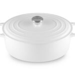 Horno holandés ovalado Le Creuset Signature 21178033010041 hierro fundido esmaltado 8 cuartos blanco