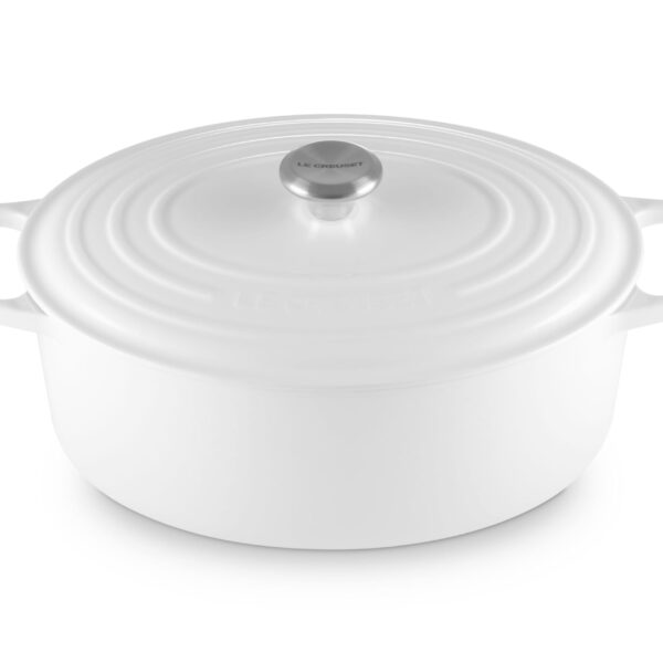 Horno holandés ovalado Le Creuset Signature 21178033010041 hierro fundido esmaltado 8 cuartos blanco