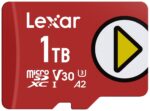 Lexar - Tarjeta Micro SD de 1TB Play, UHS-I, C10, U3, V30, A2, Full HD, 4K, hasta 205/140 MB/s, tarjeta de memoria micro