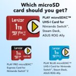 Lexar - Tarjeta Micro SD de 1TB Play, UHS-I, C10, U3, V30, A2, Full HD, 4K, hasta 205/140 MB/s, tarjeta de memoria micro