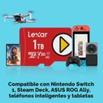 Lexar - Tarjeta Micro SD de 1TB Play, UHS-I, C10, U3, V30, A2, Full HD, 4K, hasta 205/140 MB/s, tarjeta de memoria micro