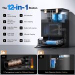 Robot aspiradora y trapeadora ECOVACS DEEBOT X8 PRO OMNI 18000Pa OZMO ROLLER autolavable agua caliente 167F