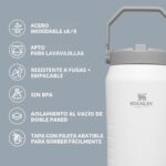 Termo Jarra Térmica Stanley IceFlow 2.0 100000106508 de Acero Inoxidable con Popote Abatible y Asa 64oz Color Escarcha