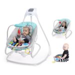 Baby Einstein Explorers Kick to It - Columpio y balancín musical 4 en 1 para bebé, con juguete de piano extraíble, a par