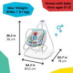 Baby Einstein Explorers Kick to It - Columpio y balancín musical 4 en 1 para bebé, con juguete de piano extraíble, a par