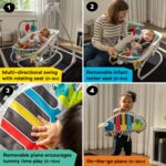 Baby Einstein Explorers Kick to It - Columpio y balancín musical 4 en 1 para bebé, con juguete de piano extraíble, a par