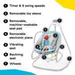 Baby Einstein Explorers Kick to It - Columpio y balancín musical 4 en 1 para bebé, con juguete de piano extraíble, a par