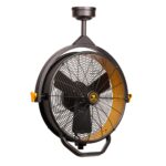 Ventilador de Garaje Mule 52035-01 de 18 Pulgadas, 3 Velocidades, con Control Remoto – Negro y Amarillo