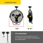 Ventilador de Garaje Mule 52035-01 de 18 Pulgadas, 3 Velocidades, con Control Remoto – Negro y Amarillo