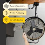 Ventilador de Garaje Mule 52035-01 de 18 Pulgadas, 3 Velocidades, con Control Remoto – Negro y Amarillo