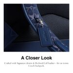 Coach, Mochila para hombre, Charter en mezclilla distintiva, azul profundo, talla única