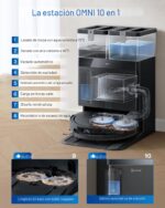 Robot aspirador y trapeador Ecovacs Deebot T50 Pro Omni 15000 Pa ultrafino 3.19 pulgadas vaciado autolimpiante trapeador