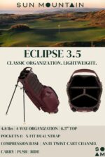 Sun Mountain Eclipse - Bolsa de golf de 3.5 y 4 vías, bolsa de golf duradera con once bolsillos para un amplio almacenam