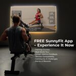 Máquina de Remo Sunny Health Fitness SF-RW5940SMART aire magnético 16 niveles plegable vertical cardio cuerpo completo