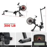 Máquina de Remo Sunny Health Fitness SF-RW5940SMART aire magnético 16 niveles plegable vertical cardio cuerpo completo