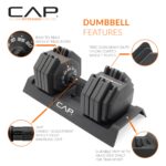 CAP Adjustabel - Pesas de mancuernas ajustables, individuales y pares, 12.5 libras, 25 libras y 55 libras, múltiples opc
