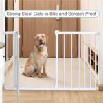 PETS TUFF Great Gates - Puerta para mascotas – Puerta de acero duradero para escaleras – Puerta de cierre automático y c