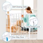PETS TUFF Great Gates - Puerta para mascotas – Puerta de acero duradero para escaleras – Puerta de cierre automático y c