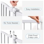 PETS TUFF Great Gates - Puerta para mascotas – Puerta de acero duradero para escaleras – Puerta de cierre automático y c