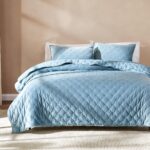 Juego de Edredón King California King Lush Decor Triangle Home Fashions 194938074032 3 piezas terciopelo bordado diseño