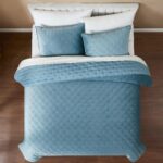Juego de Edredón King California King Lush Decor Triangle Home Fashions 194938074032 3 piezas terciopelo bordado diseño