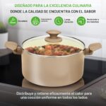 Batería de cocina juego de ollas y sartenes NutriChef NCCW75TBR 75 piezas antiadherente de cerámica con utensilios molde