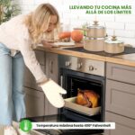 Batería de cocina juego de ollas y sartenes NutriChef NCCW75TBR 75 piezas antiadherente de cerámica con utensilios molde