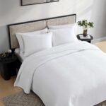 Juego de edredón gasa de algodón Vera Wang USHSA91328841 ropa de cama suave reversible con fundas a juego cierre trasero